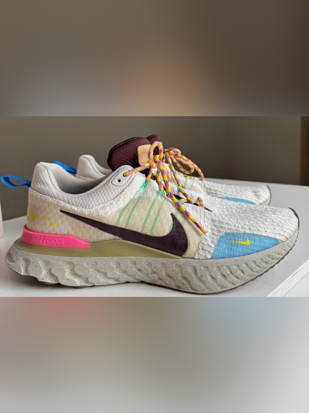 Nike React InfinityRun Flyknit 3 Sail Pinksicle Earth Women’s Size 7